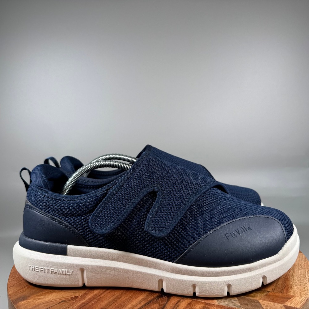 FitVille EasyTop Recovery Shoes Mens 10.5 Extra Wide Navy JY-ETDV120250802M